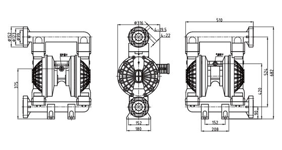 폐수 처리 및 관개 농업 응용을위한 40mm Pneumatic Diaphragm Transfer Pump